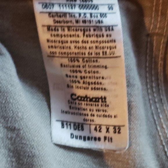 Carhartt Dungaree Fit Streetwear Work Jean 42 x 32 - Picture 11 of 13